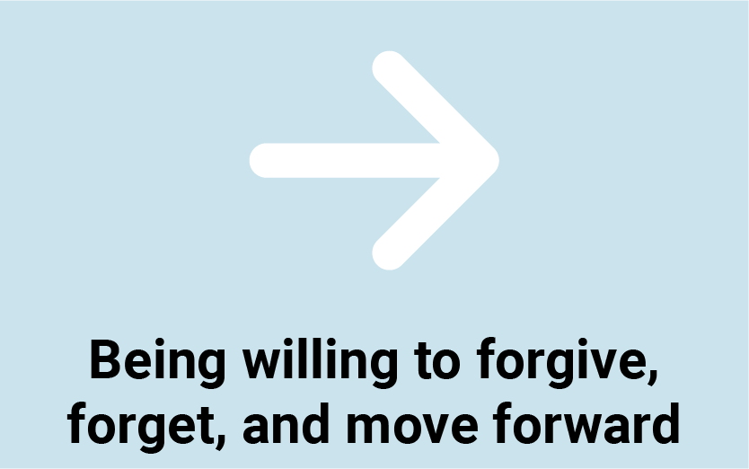 willingness to forgive, forget, and move on