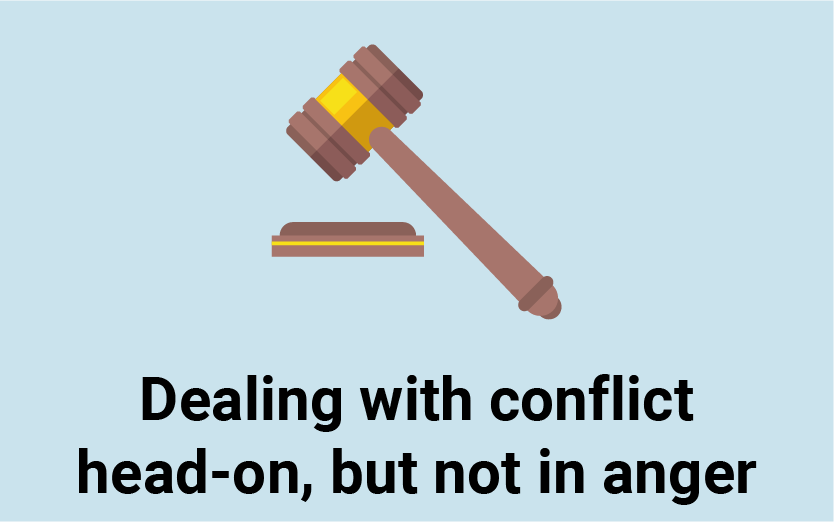 dealing with conflict head-on but not in anger
